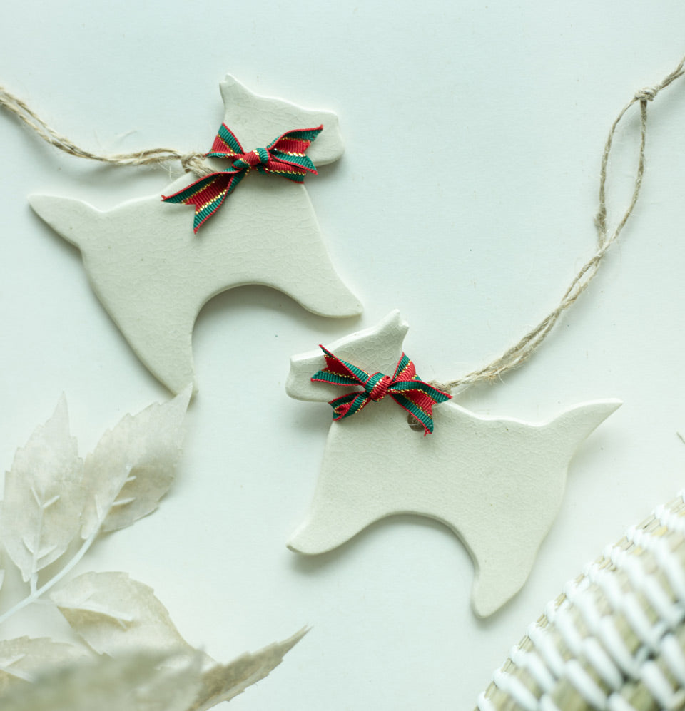 Ceramic Christmas Dog