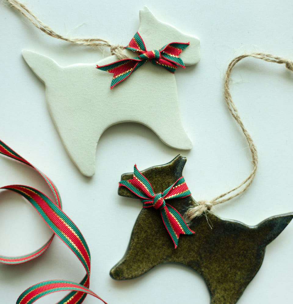 Ceramic Christmas Dog