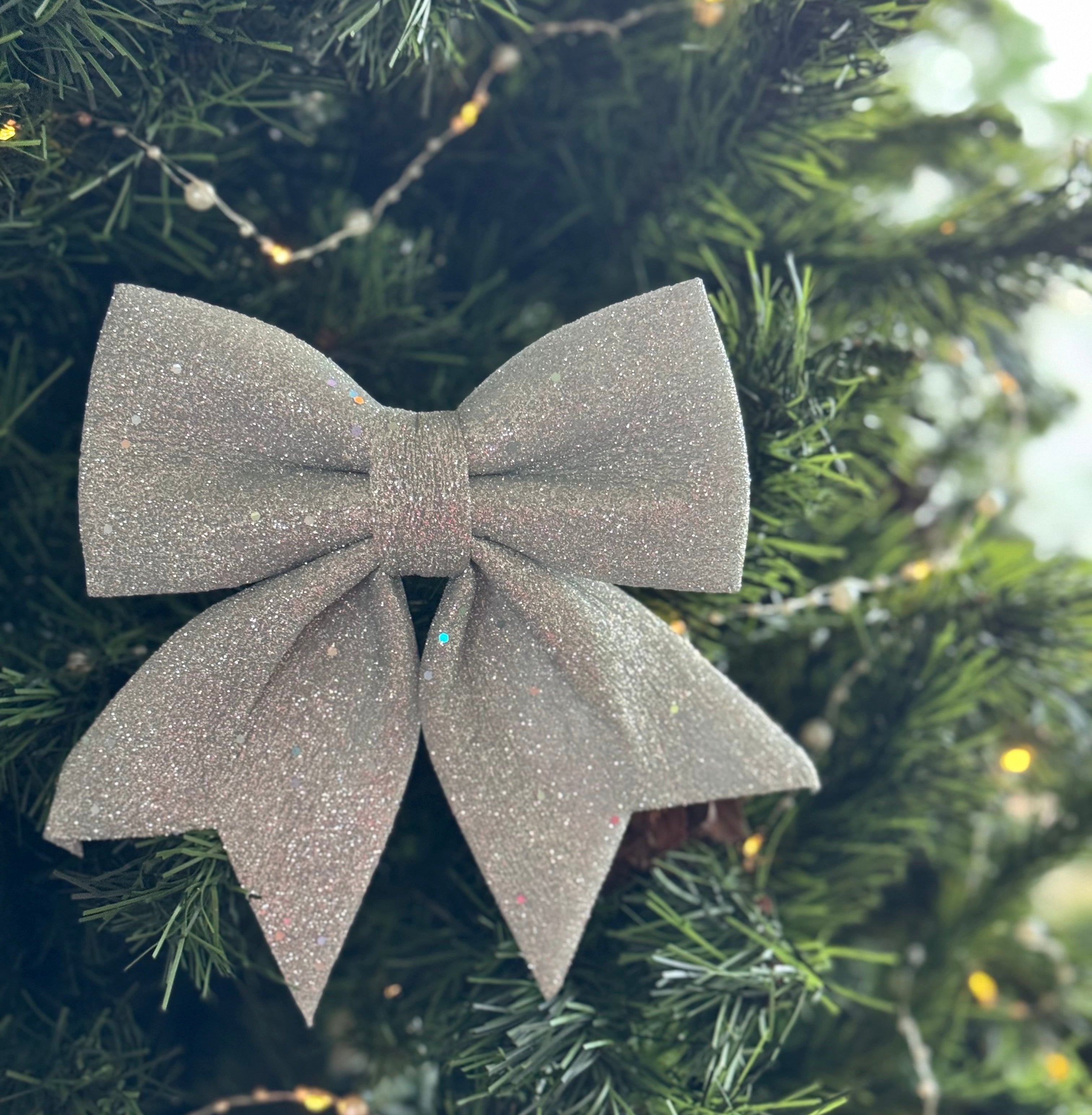 Sliver bow ornament