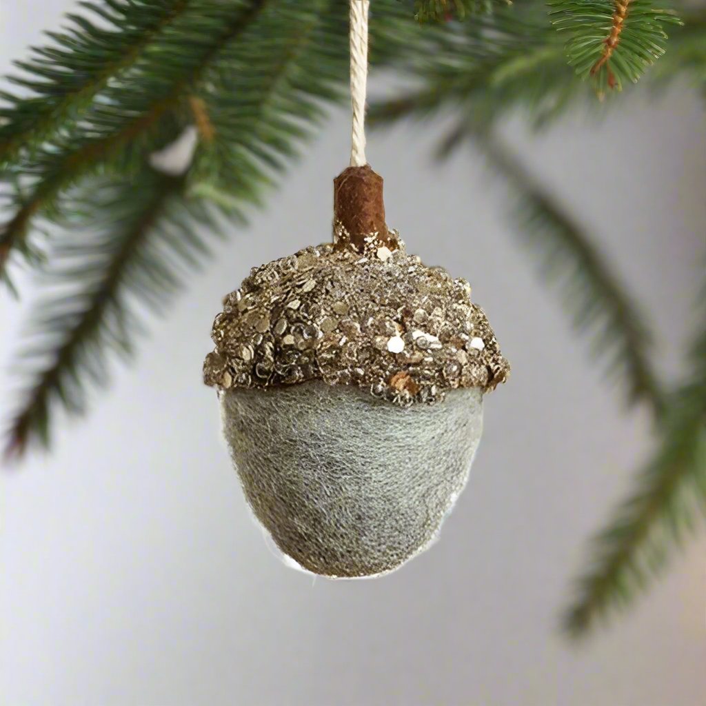 Acorn felt ornament