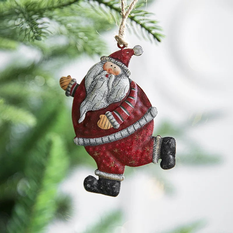 Running santa ornament