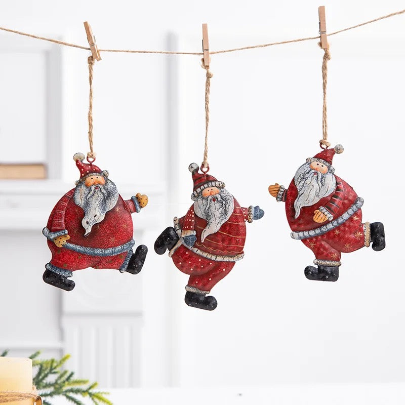 Running santa ornament