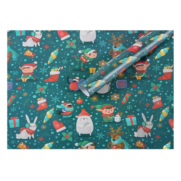 christmas gift wrapping paper set of 2