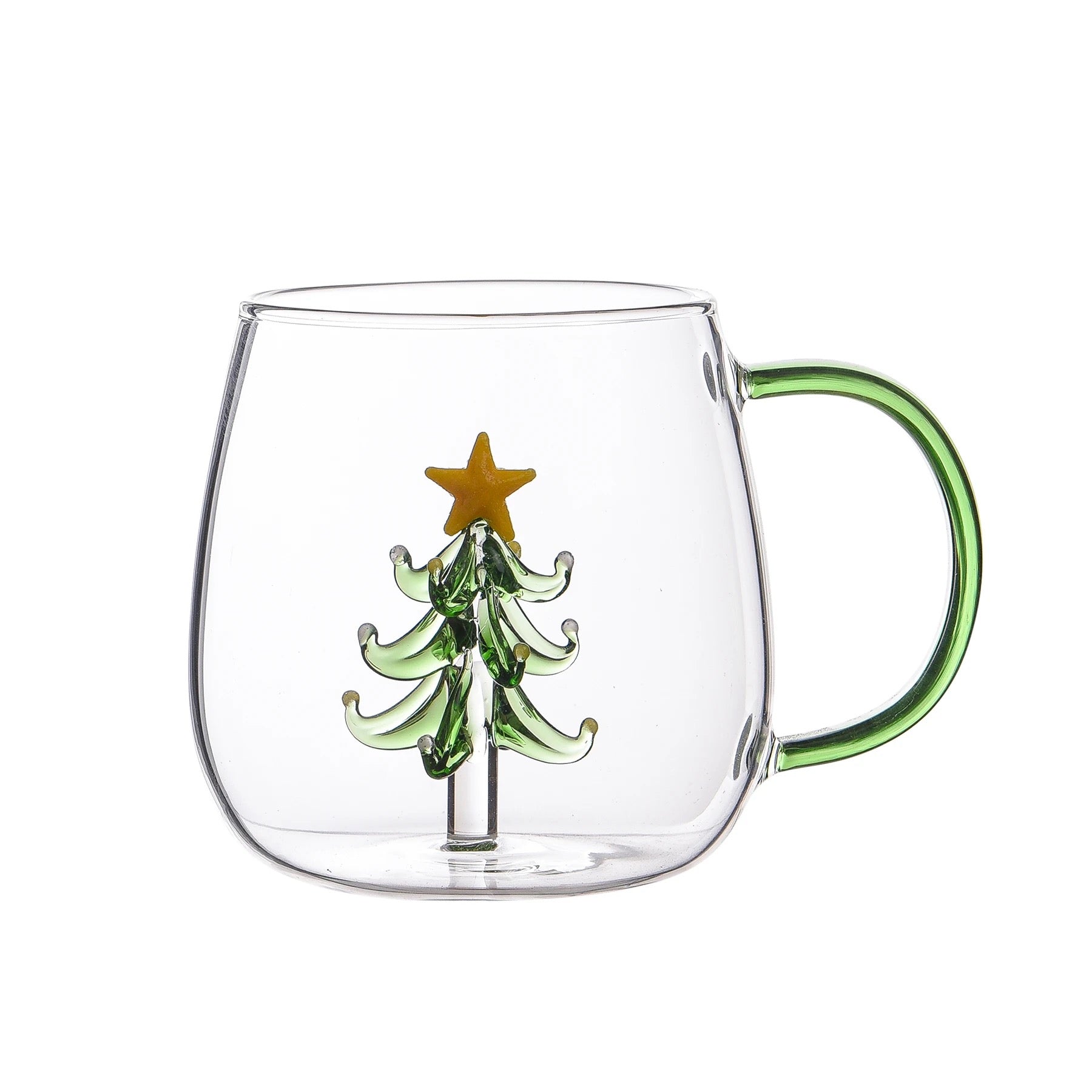 christmas tree glass mug