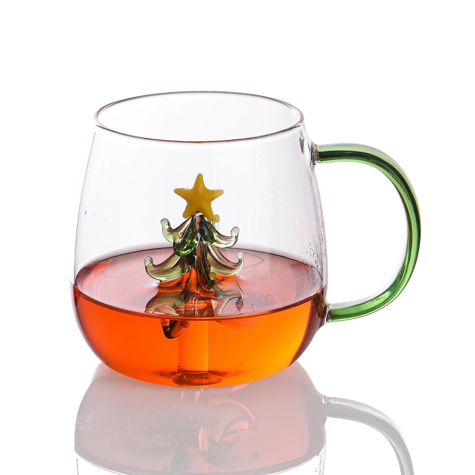 christmas tree glass mug