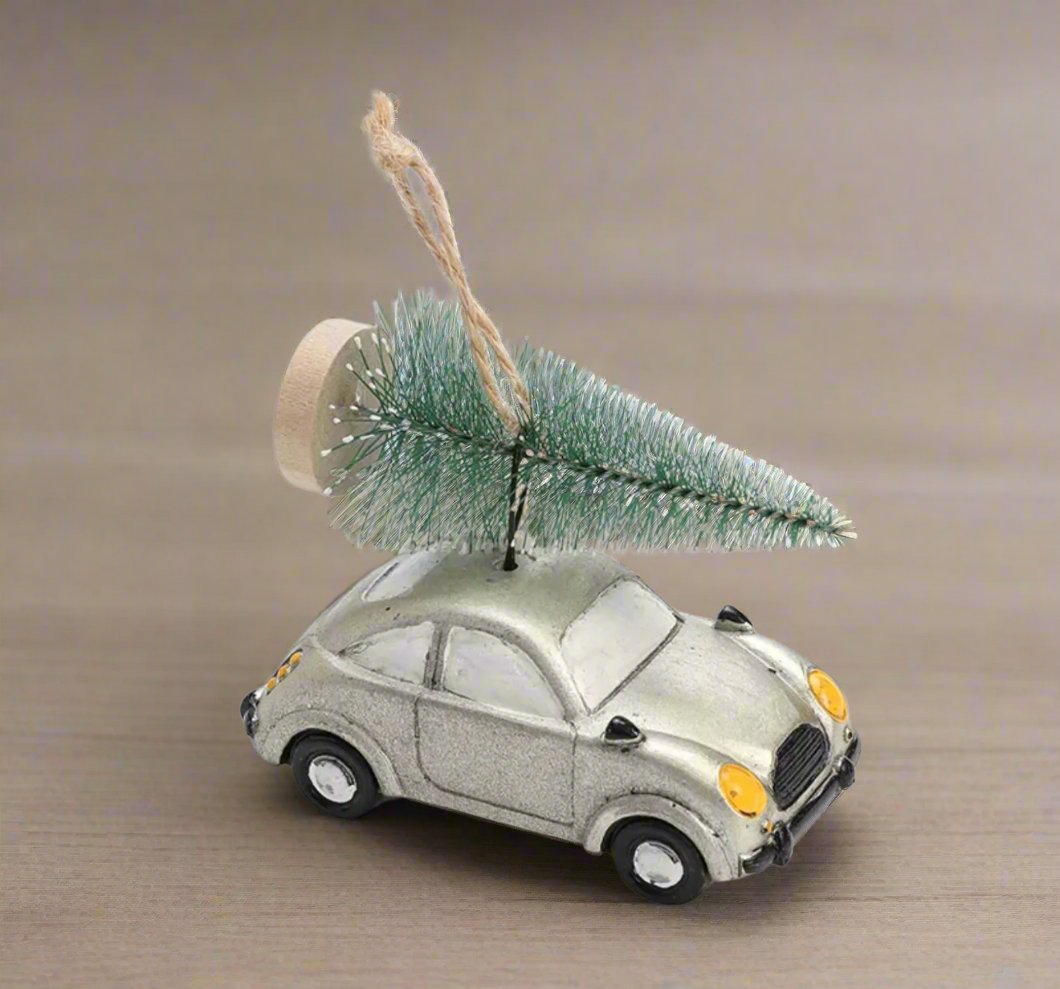 Silver car ornament