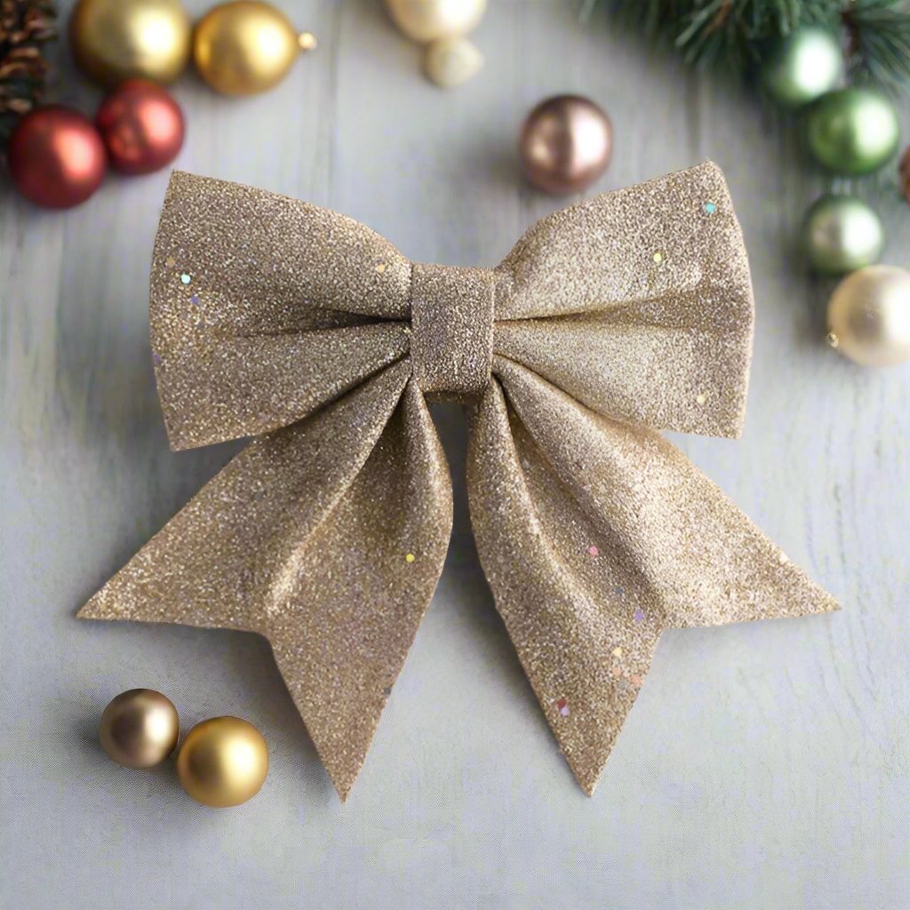 Golden bow ornament