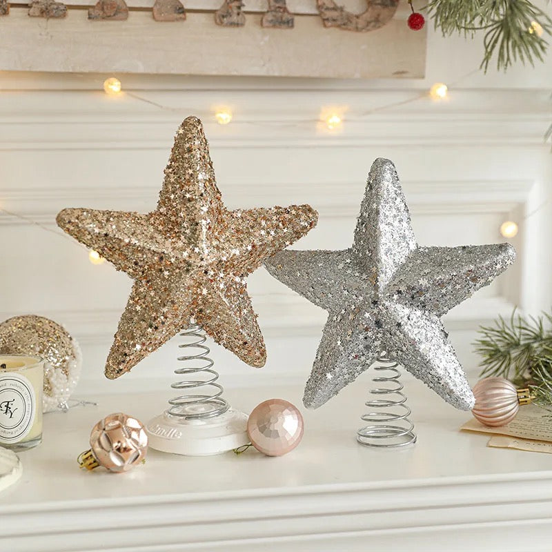 Golden star tree topper