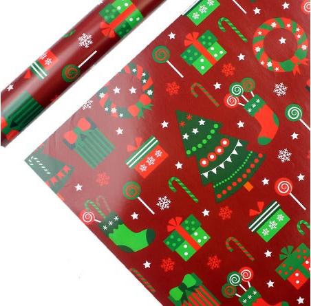 christmas gift wrapping paper set of 2