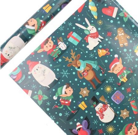 christmas gift wrapping paper set of 2